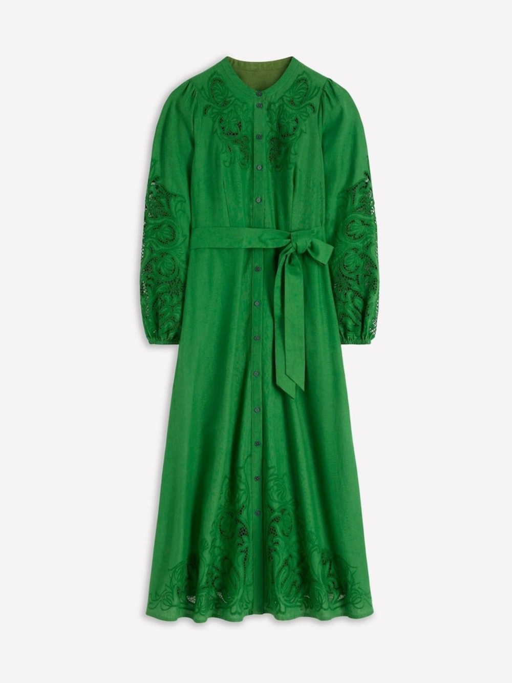 Boden Green Mae Linen Blend Shirt Dress - Picture 4 of 11